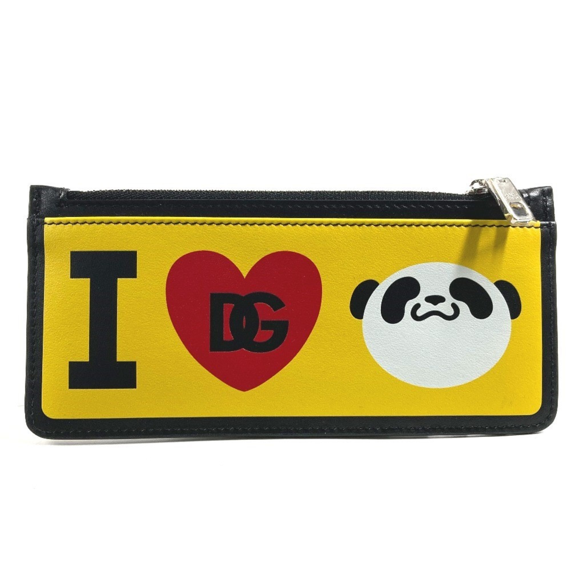 Dolce & Gabbana DOLCE&GABBANA Jujutsu Kaisen collaboration Panda Fragment Case Wallet Coin purse Wallet/Coin case Leather Men's Black