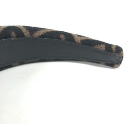 FENDI ZUCCA Hairband Headband Leather Women's Brown