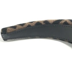 FENDI ZUCCA Hairband Headband Leather Women's Brown