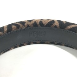 FENDI ZUCCA Hairband Headband Leather Women's Brown