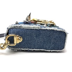 DOLCE&GABBANA Dolce & Gabbana Crossbody Bag Studs LUCIA Pochette Shoulder Denim Women's Blue