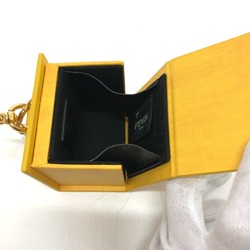 FENDI 7AR894 Accessory Box Charm Keychain Leather Women's Yellow