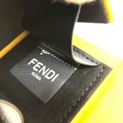 FENDI 7AR894 Accessory Box Charm Keychain Leather Women's Yellow