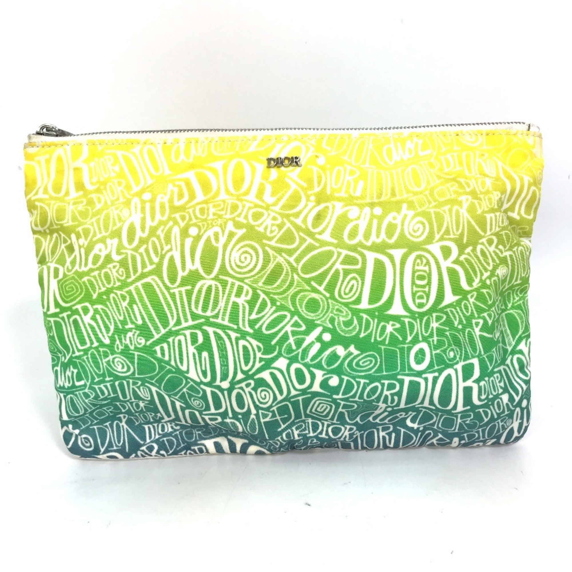 Christian Dior Dior and STUSSY collaboration clutch bag, pouch, nylon, men's, green