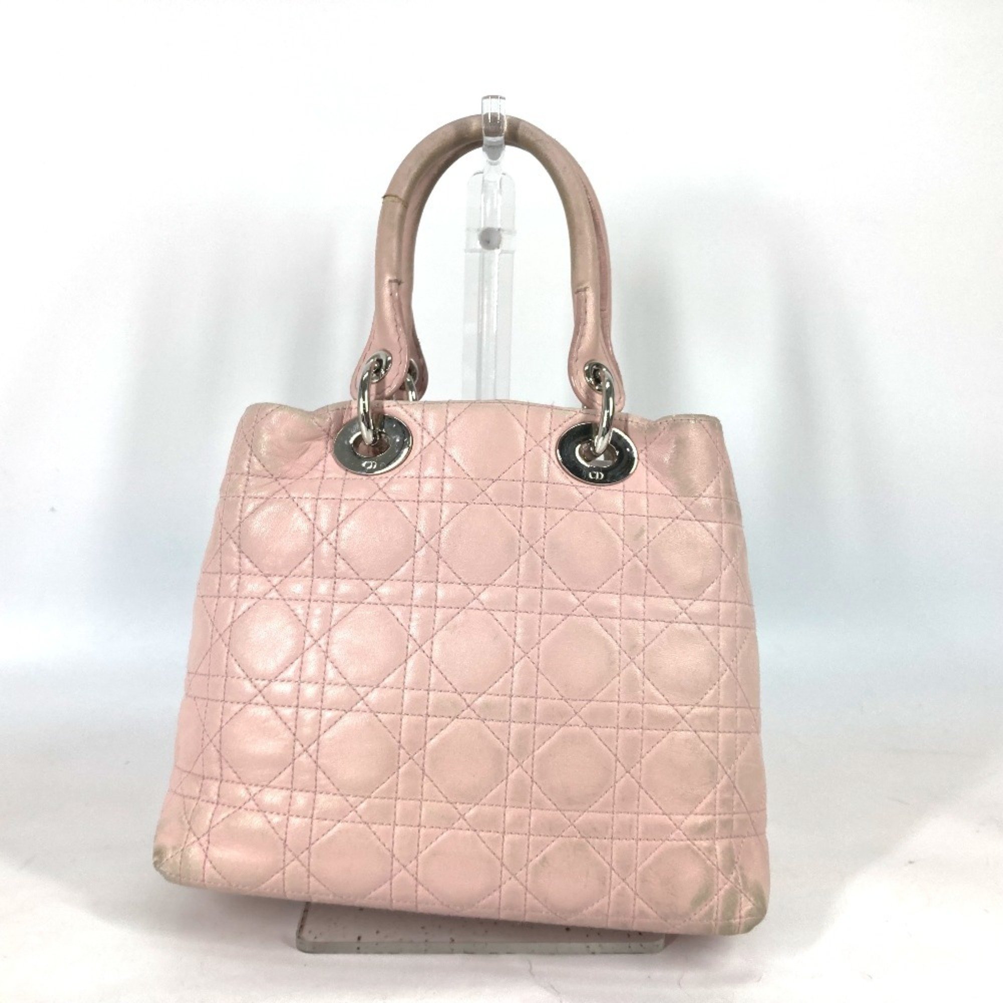 Christian Dior Dior LADY DIOR Lady Cannage Shoulder Bag Tote Handbag Leather Women's Pink