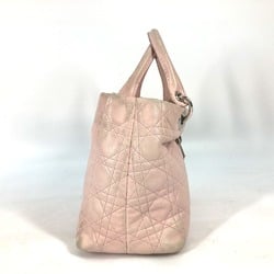 Christian Dior Dior LADY DIOR Lady Cannage Shoulder Bag Tote Handbag Leather Women's Pink