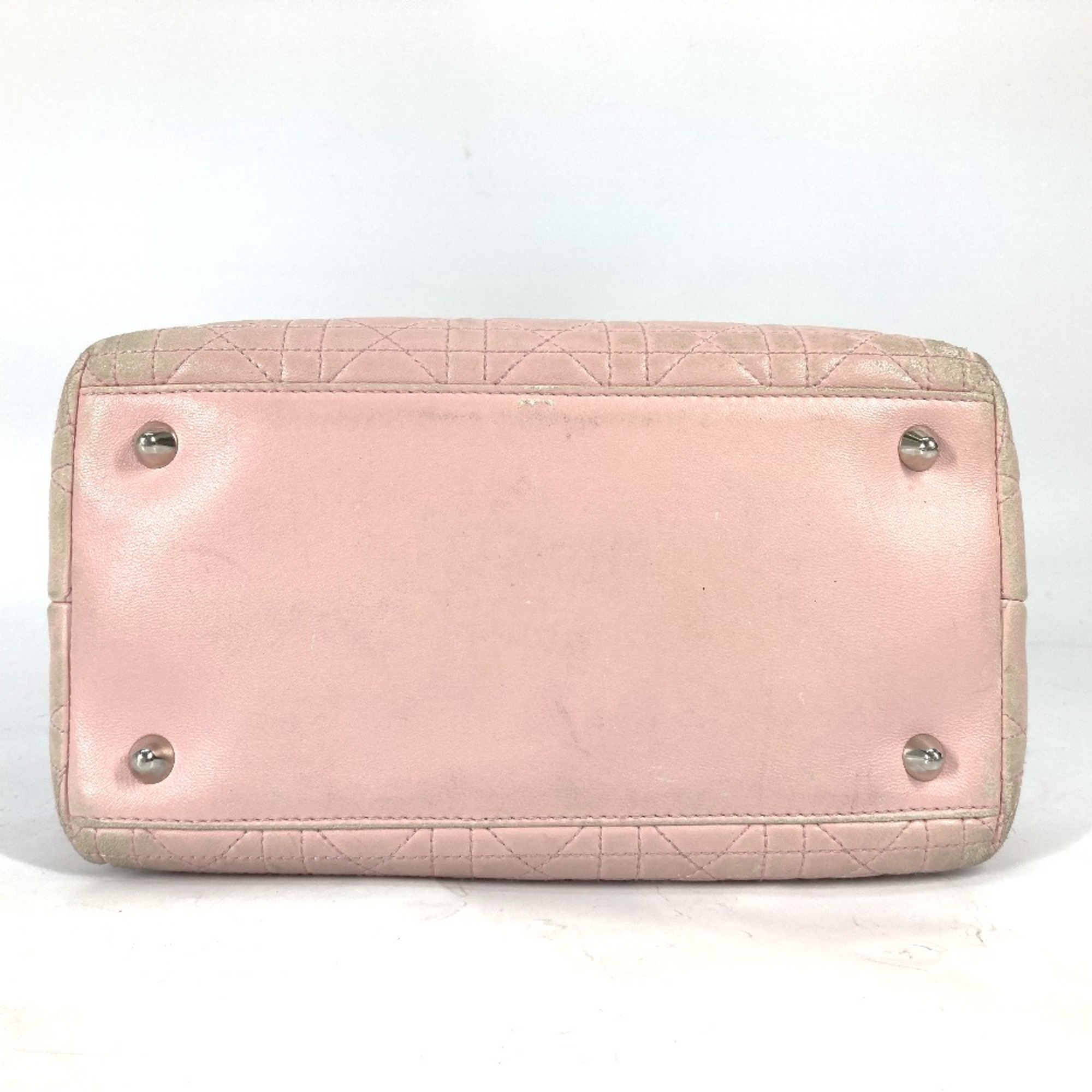 Christian Dior Dior LADY DIOR Lady Cannage Shoulder Bag Tote Handbag Leather Women's Pink