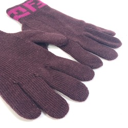 FENDI Zucca Gloves Bicolor Wool Women's Purple