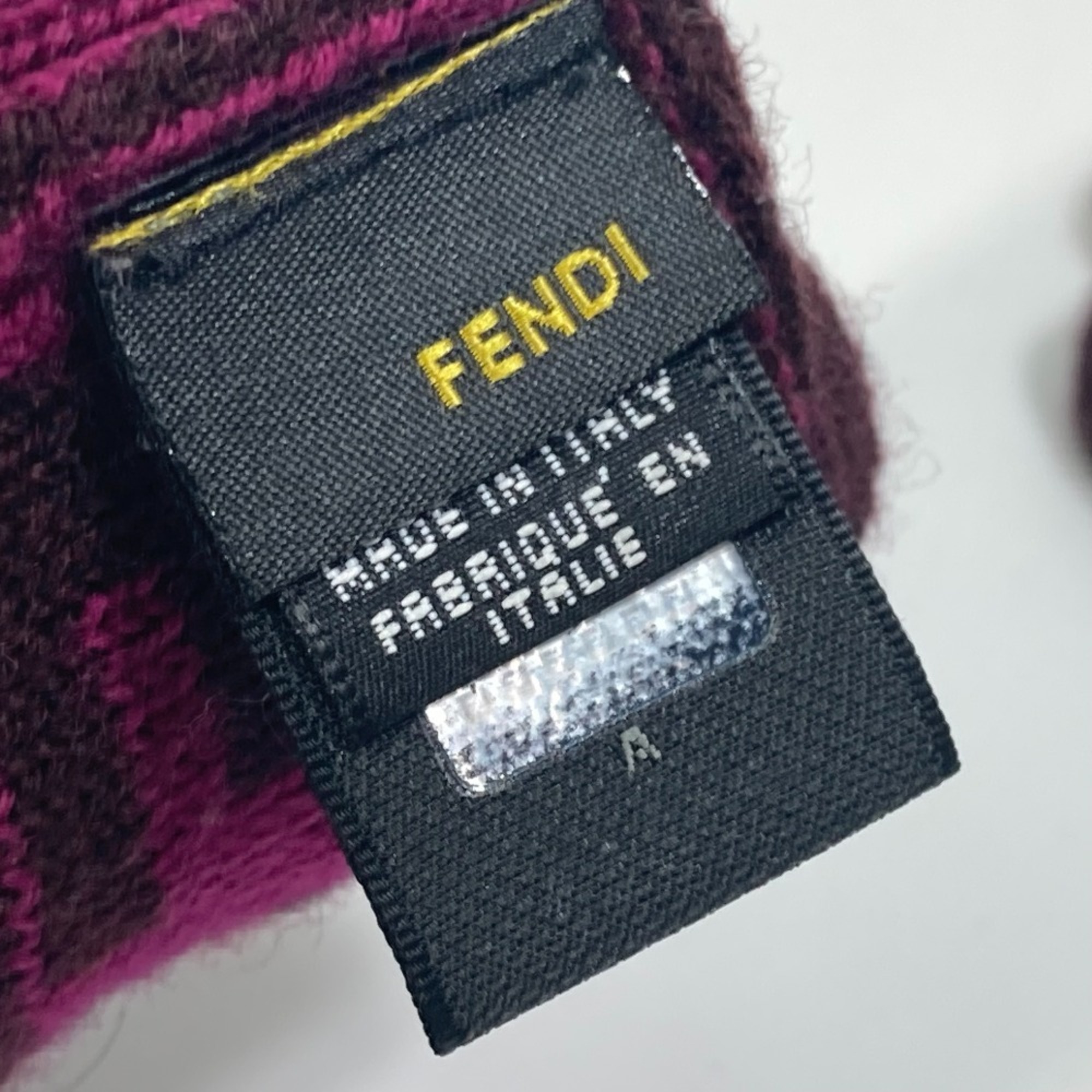 FENDI Zucca Gloves Bicolor Wool Women's Purple