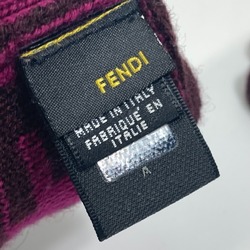 FENDI Zucca Gloves Bicolor Wool Women's Purple