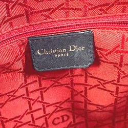 Christian Dior Dior Cannage Lady Bag Shoulder Handbag Leather Women's Black