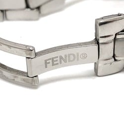 FENDI 210L Roman Index Date Watch Quartz SS Ladies Silver