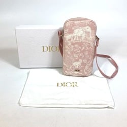 Christian Dior Dior S9902OTMJ Elephant Animal Print Toile de Jouy Phone Holder Neck Smartphone Case Mobile Shoulder Bag Canvas Women's Pink