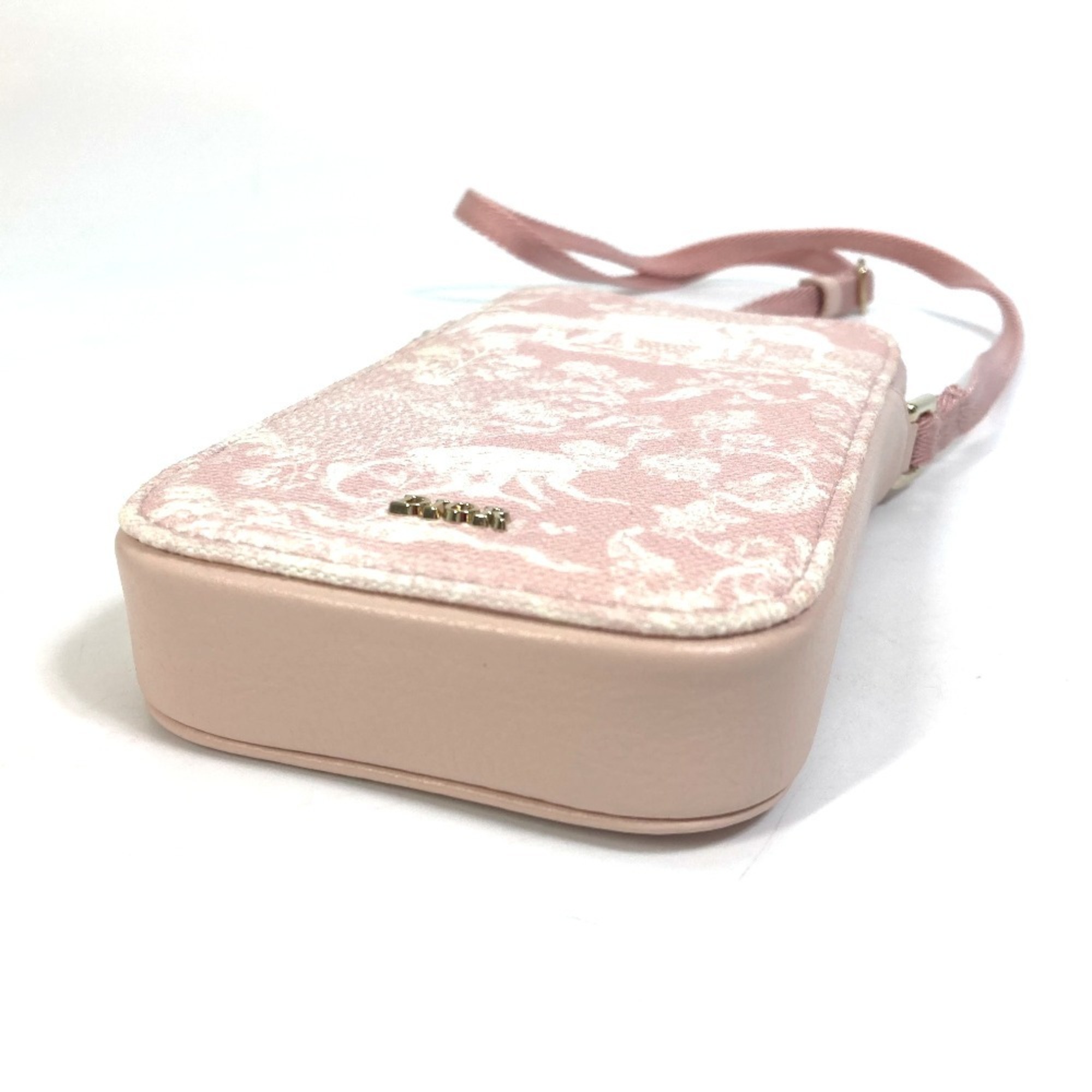 Christian Dior Dior S9902OTMJ Elephant Animal Print Toile de Jouy Phone Holder Neck Smartphone Case Mobile Shoulder Bag Canvas Women's Pink