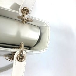 Christian Dior Dior M0565ONGE_M030 LADY DIOR Lady Cannage Medium Shoulder Bag Handbag Lambskin Women's White