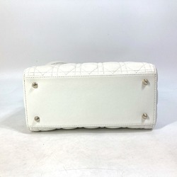 Christian Dior Dior M0565ONGE_M030 LADY DIOR Lady Cannage Medium Shoulder Bag Handbag Lambskin Women's White