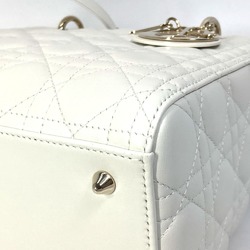 Christian Dior Dior M0565ONGE_M030 LADY DIOR Lady Cannage Medium Shoulder Bag Handbag Lambskin Women's White