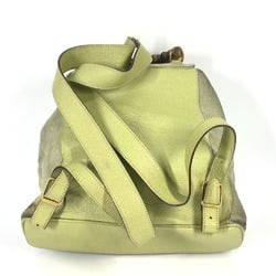 GUCCI 003.1119 Bamboo Backpack Suede Women's Green