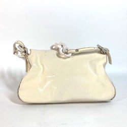 FENDI Plastic Chain Mamma Bucket Shoulder Bag Enamel Women's White