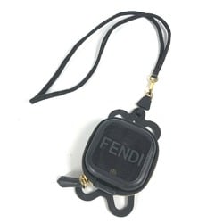 FENDI Fendi Mesh Smartphone Pouch with Strap Case iPhone Rubber Leather Men's Black