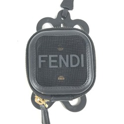 FENDI Fendi Mesh Smartphone Pouch with Strap Case iPhone Rubber Leather Men's Black