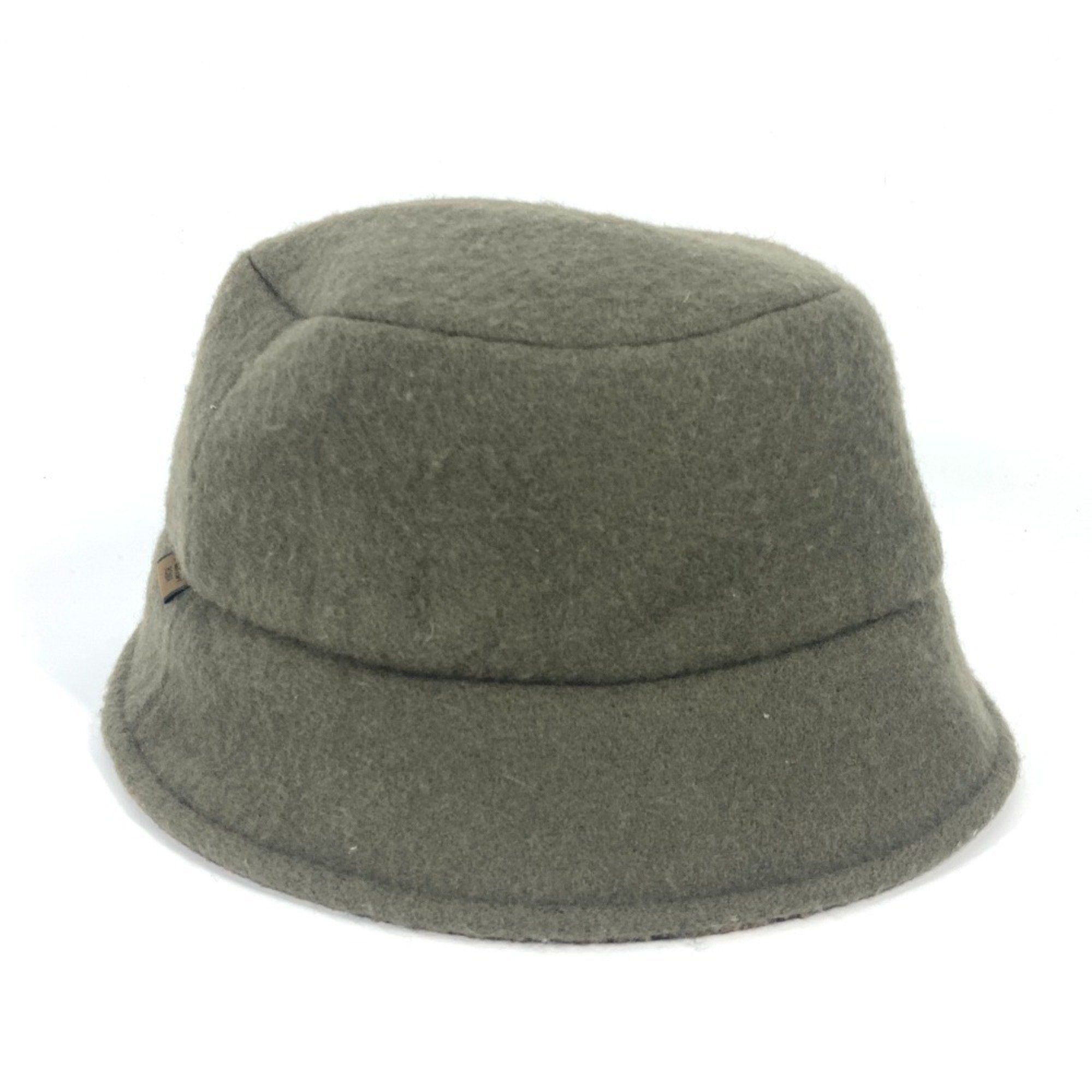 FENDI FXQ901 Wool hat, women's, Zucca inside khaki