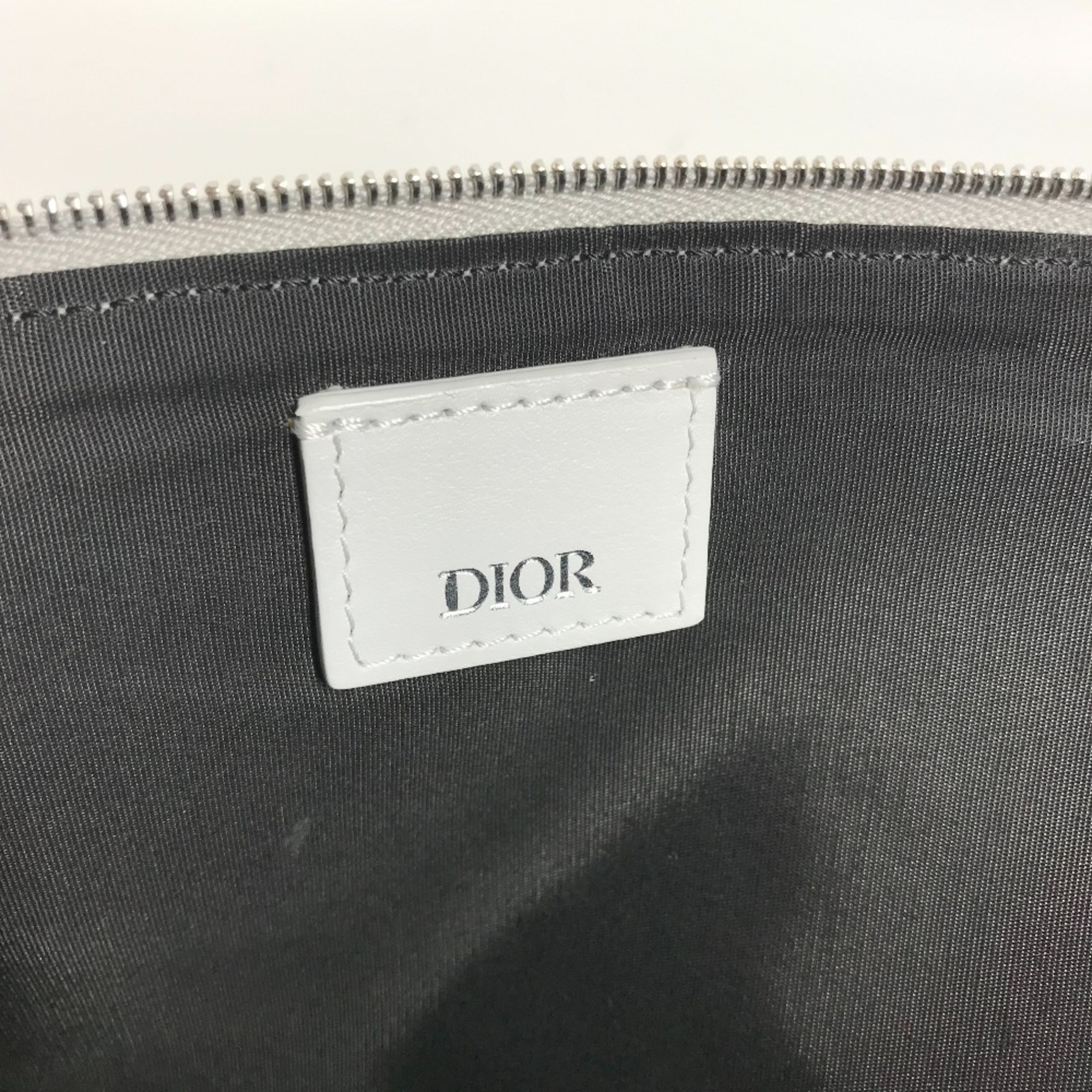 Christian Dior Dior Pouch Clutch Bag Canvas Men's White