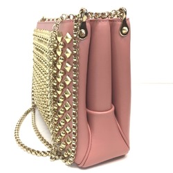 Christian Louboutin Trilby Large New Studs Bag Chain Shoulder Leather Women's Pink