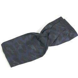 Christian Dior Dior Leopard Print Headband Hair Silk Women's Blue