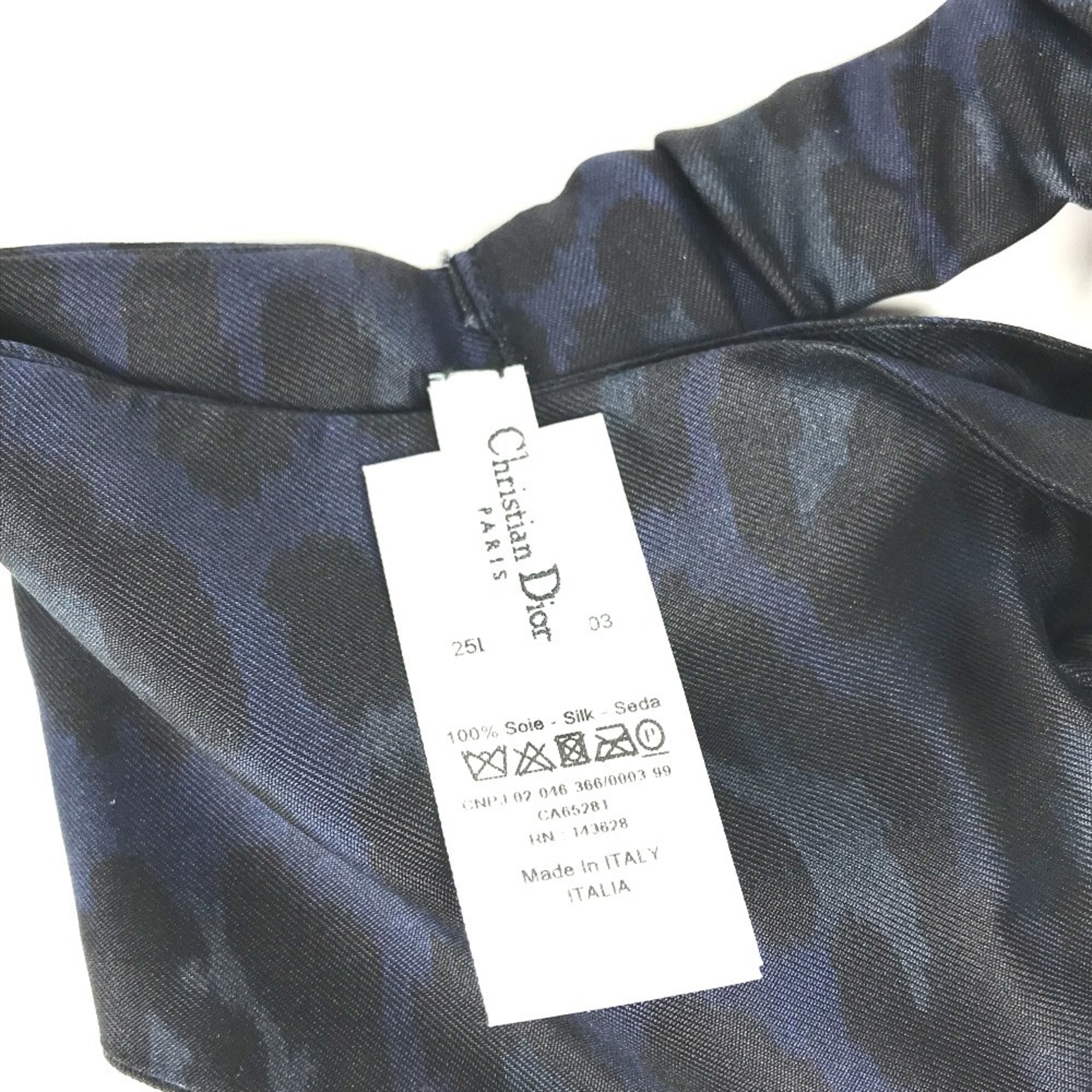 Christian Dior Dior Leopard Print Headband Hair Silk Women's Blue