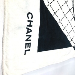 CHANEL Chanel Blanket Bath Towel CC Coco Mark Lip Design Lips Beach Cotton Women's Black