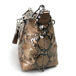 COACH 15269 Madison Sequin Audrey Boston Bag Handbag Sequins Women's Brown Beige