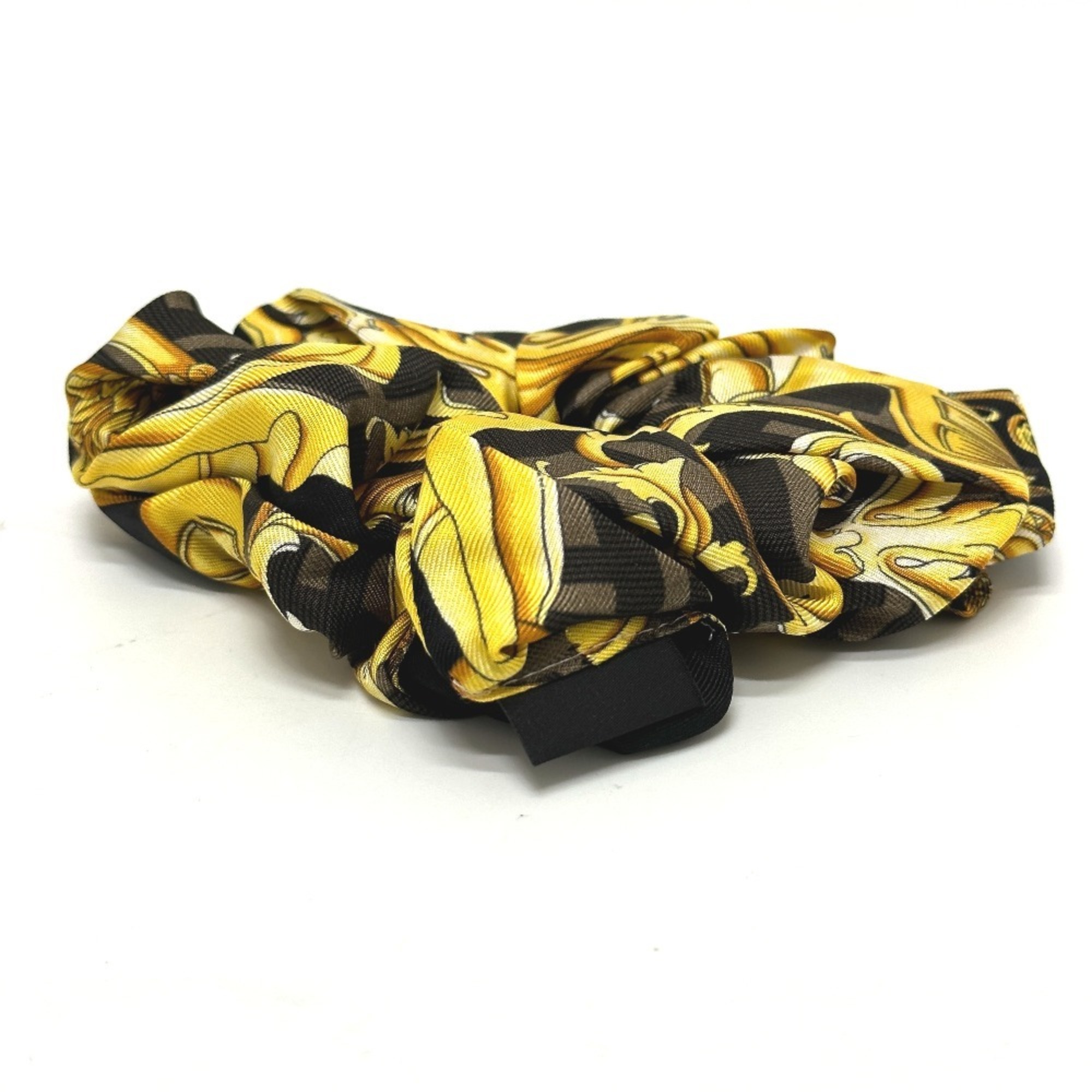 FENDI Versace collaboration Fendace Hair Tie Zucca Scrunchie Silk Women's Black