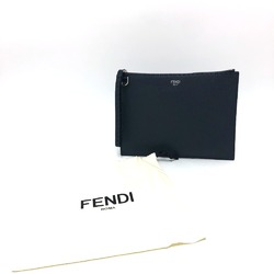 FENDI 8N0202 Selleria Strap Clutch Bag, Calf Leather, Men's, Lavagna Navy, Navy