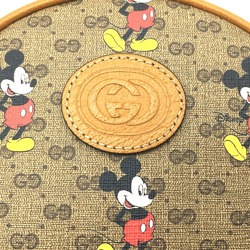 GUCCI 603730 Ebony GG Supreme x DISNEY Collaboration Mickey Print Backpack Leather Women's Light Brown Beige