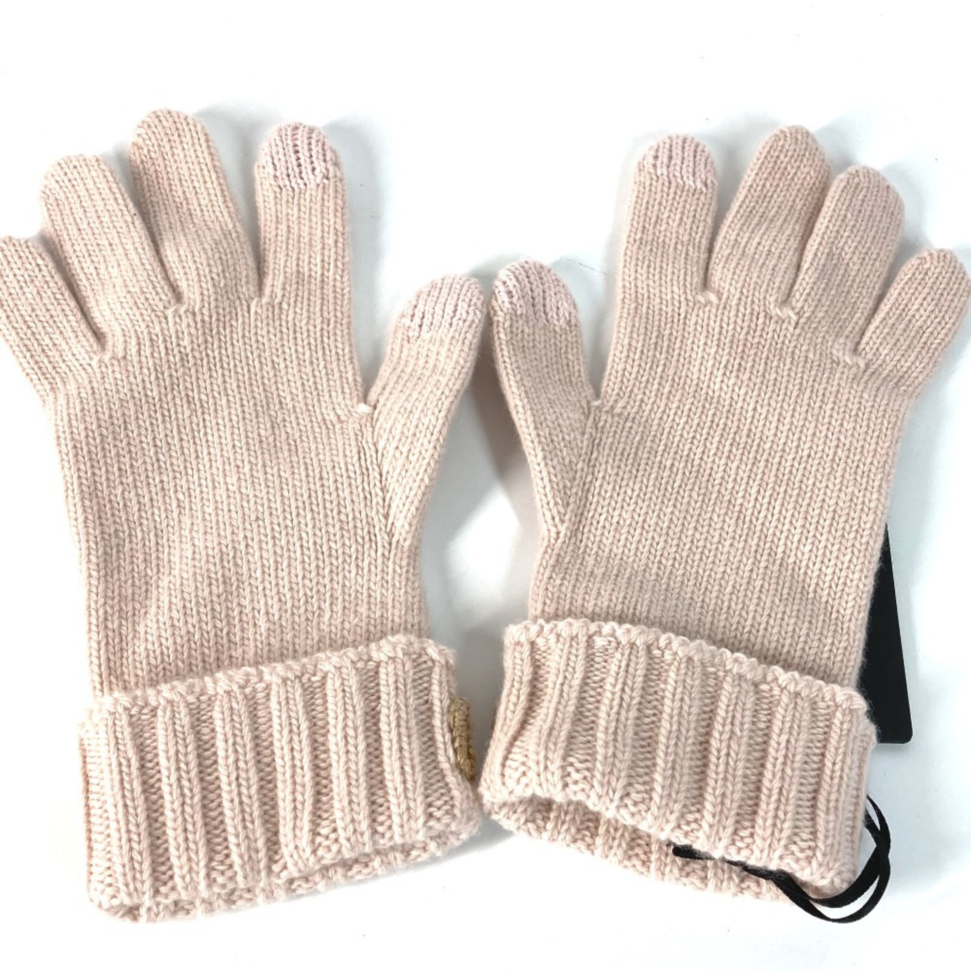 FENDI FXY574 Gloves Wool Women's Light Pink