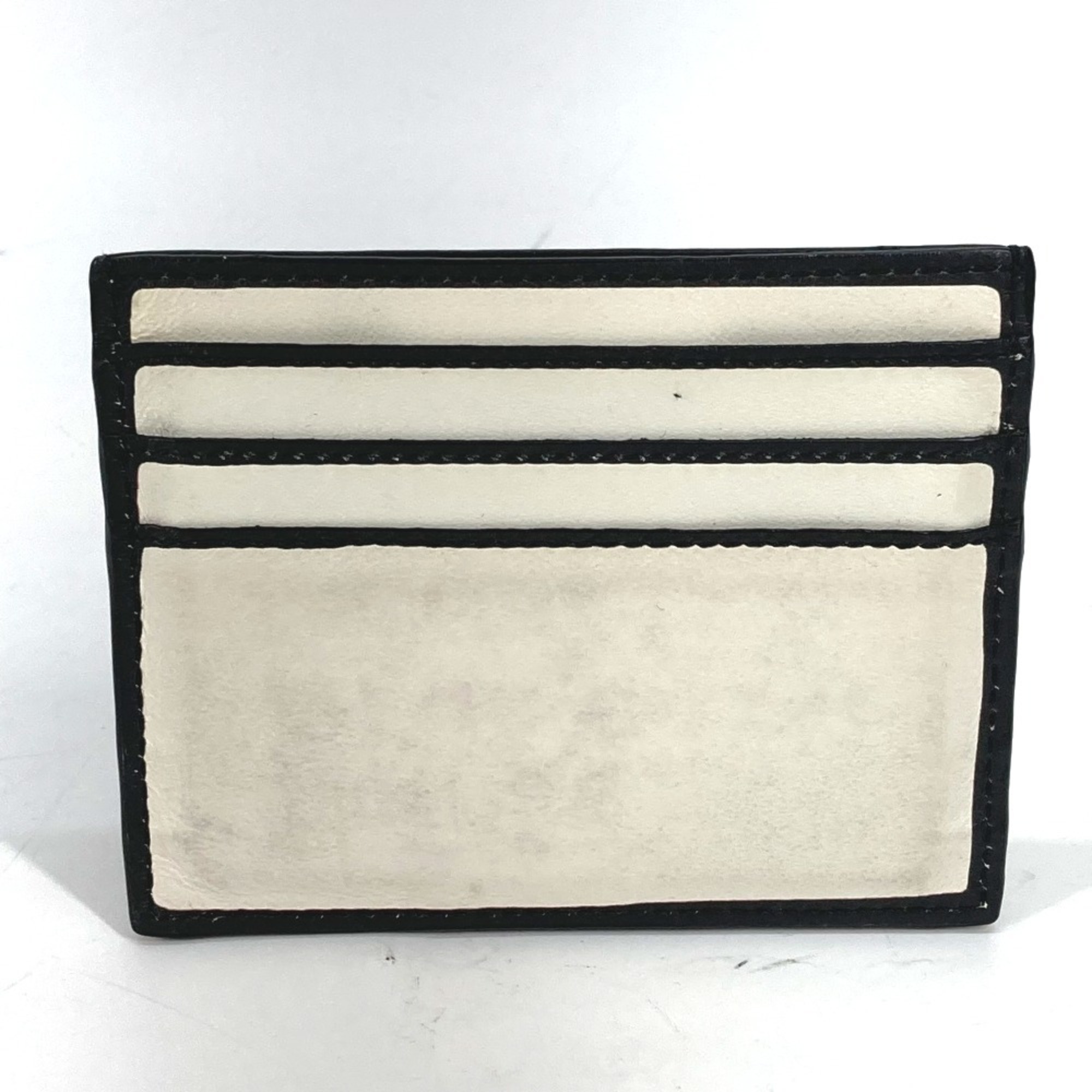 FENDI 7M0164 Joshua Vides Collaboration Pass Case Business Card Holder Leather Men's White