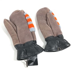 FENDI FXY018 Mouton Gloves Angora Women's Grey