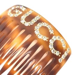 GUCCI 503957 Rhinestone GG Hair Comb Accessories Plastic Women's Brown