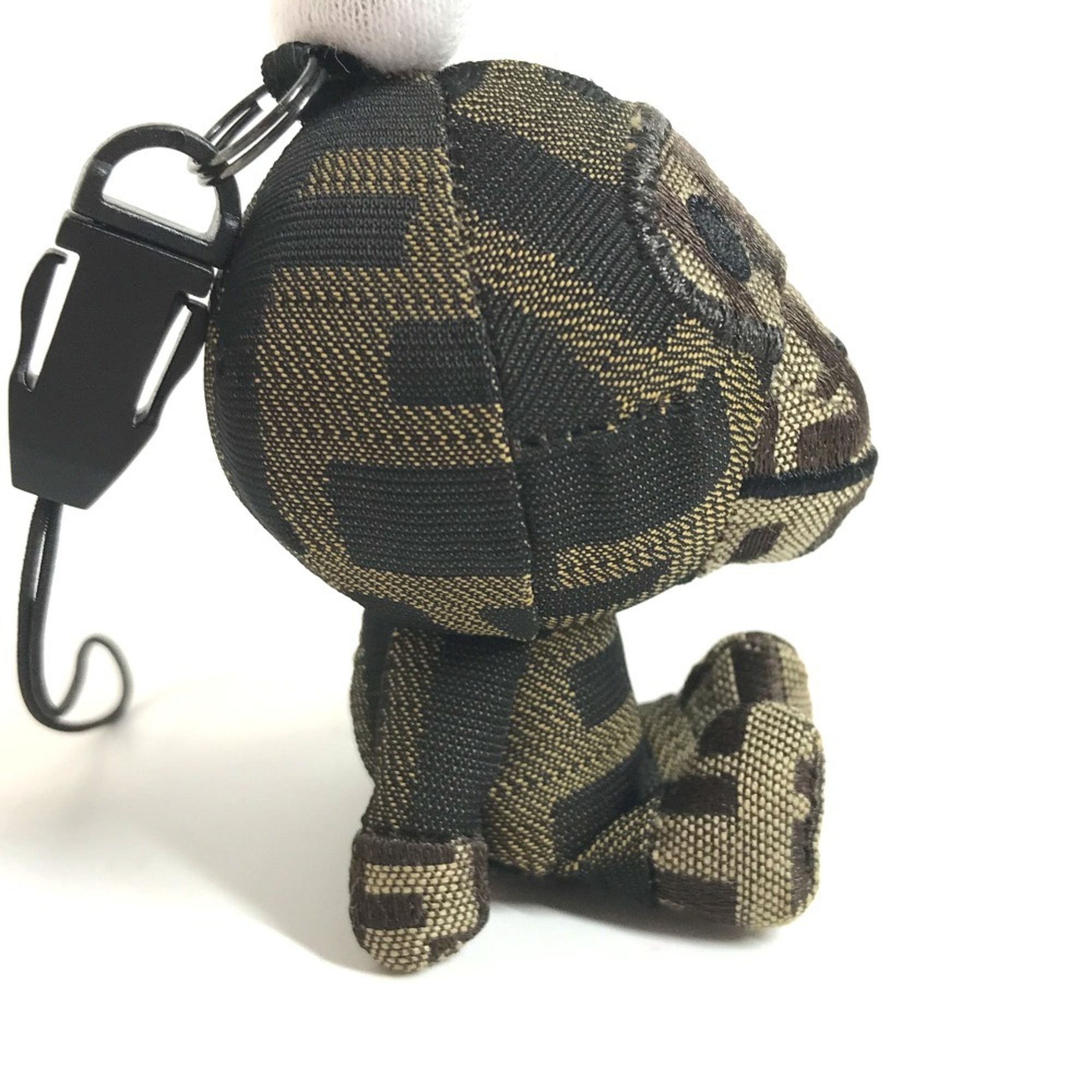 FENDI A BATHING APE Collaboration Milo Zucca Mobile Phone Strap Plush Charm Canvas Men's Brown