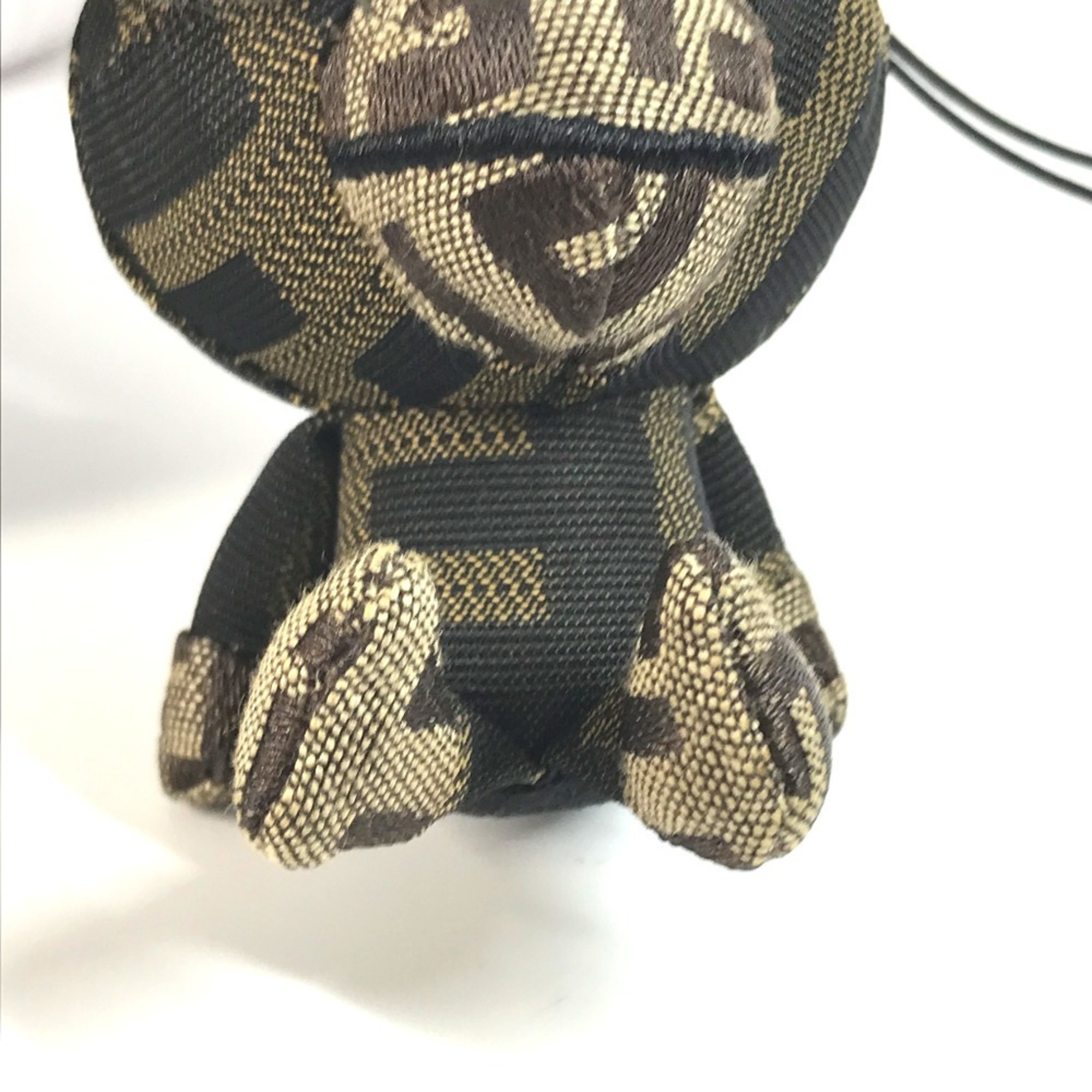 FENDI A BATHING APE Collaboration Milo Zucca Mobile Phone Strap Plush Charm Canvas Men's Brown