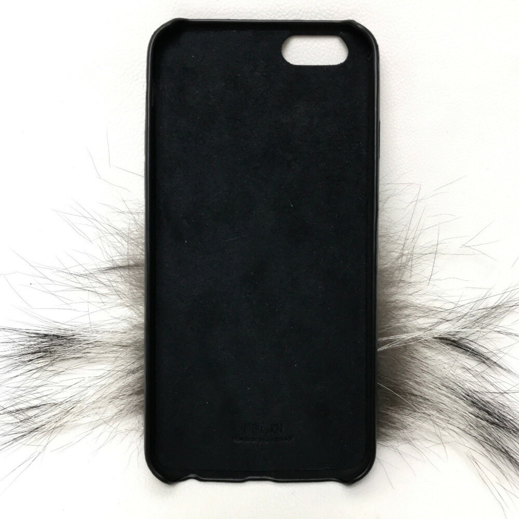 FENDI 7AR430 iPhone Case Karl Lagerfeld 6 Cover Leather Women's Onyx Black