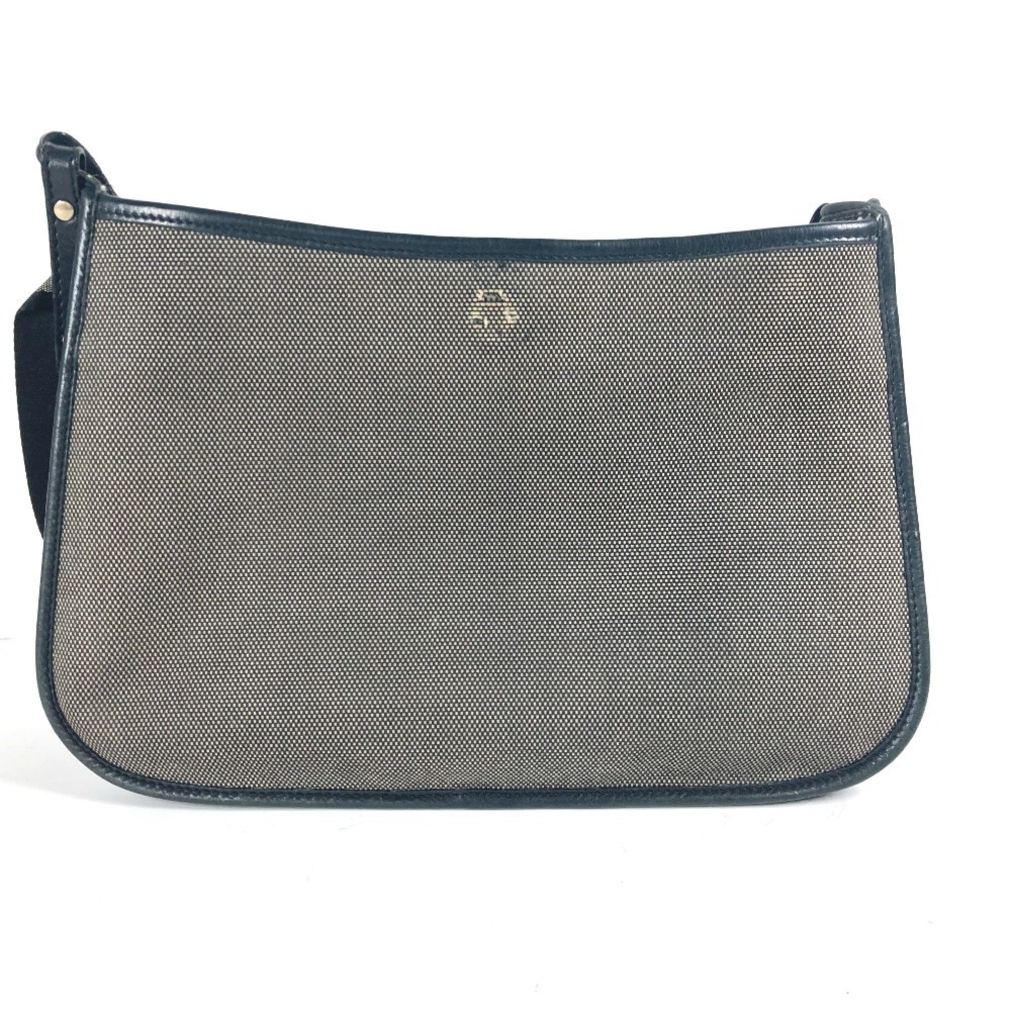 FENDI Shoulder Bag Canvas Leather Women's Grey