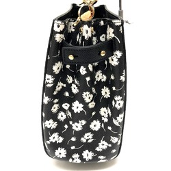 Dolce & Gabbana DOLCE&GABBANA BR5966 Flower Tote Bag Handbag Shoulder Leather Women's Black