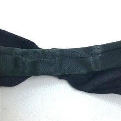 CHANEL Chanel Ribbon Hair Satin Women's Black x Dark Green