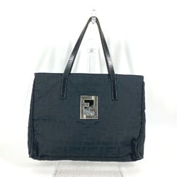 FENDI Zucca handbag tote bag nylon leather women's black