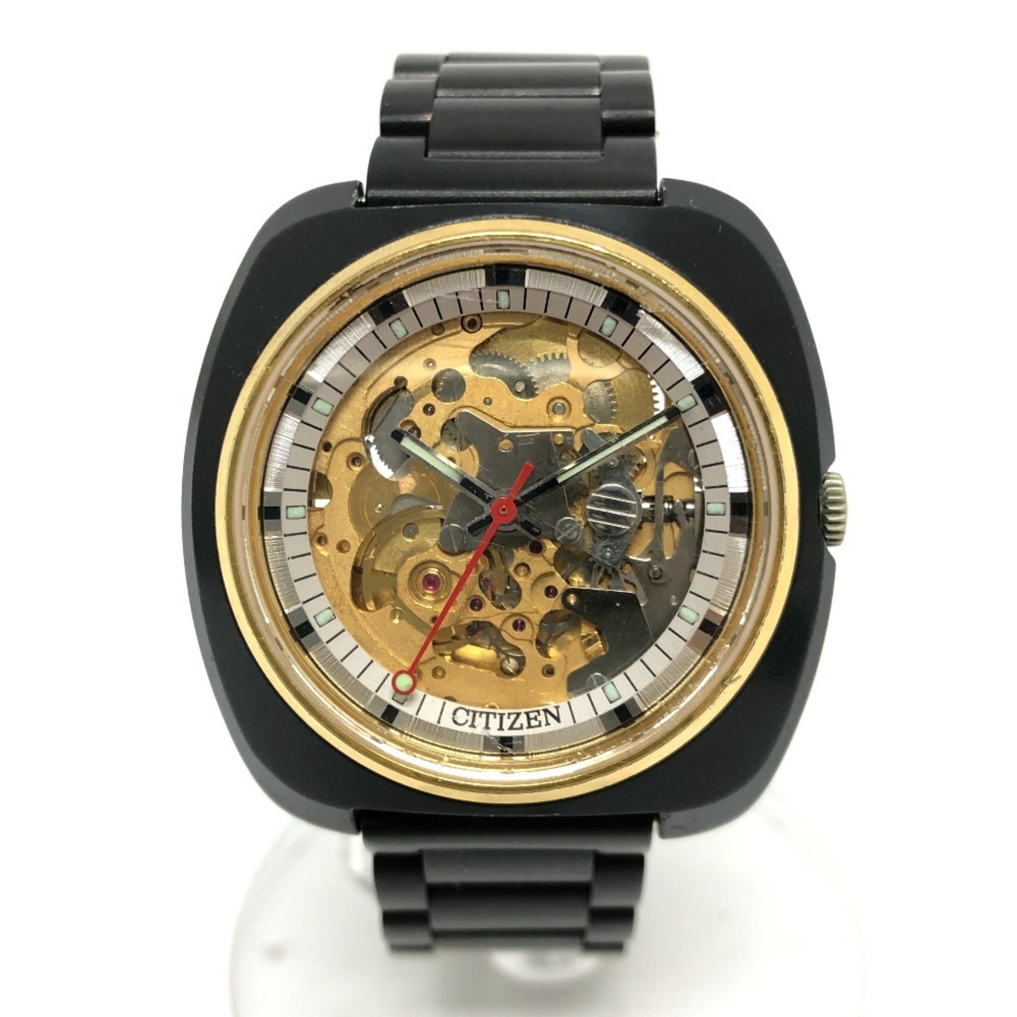 CITIZEN Blacky Double-sided Skeleton Automatic Watch SS Men's Black