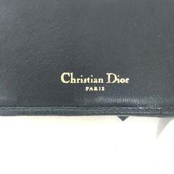 Christian Dior Dior Cannage Tri-fold Wallet, Lambskin, Women's, Navy