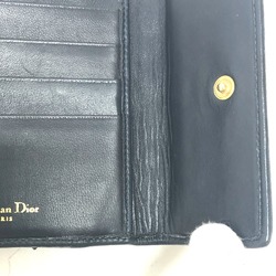 Christian Dior Dior Cannage Tri-fold Wallet, Lambskin, Women's, Navy