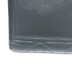 Christian Dior Dior Cannage Tri-fold Wallet, Lambskin, Women's, Navy